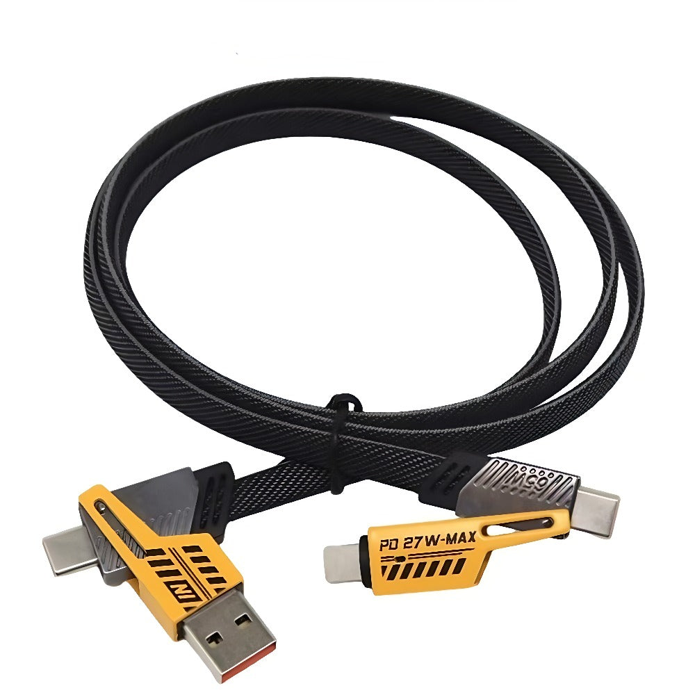4-in-1 Fast Charging Cable – 27W PD Multi-Device USB Charging Cable with Type-C & Lightning Connectors
