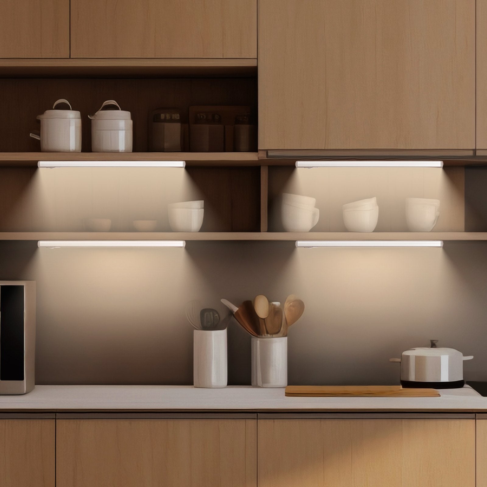 5-Pack Under Cabinet Motion Sensor Lights – 68 LED Wireless Battery Operated Closet & Kitchen Lighting Set