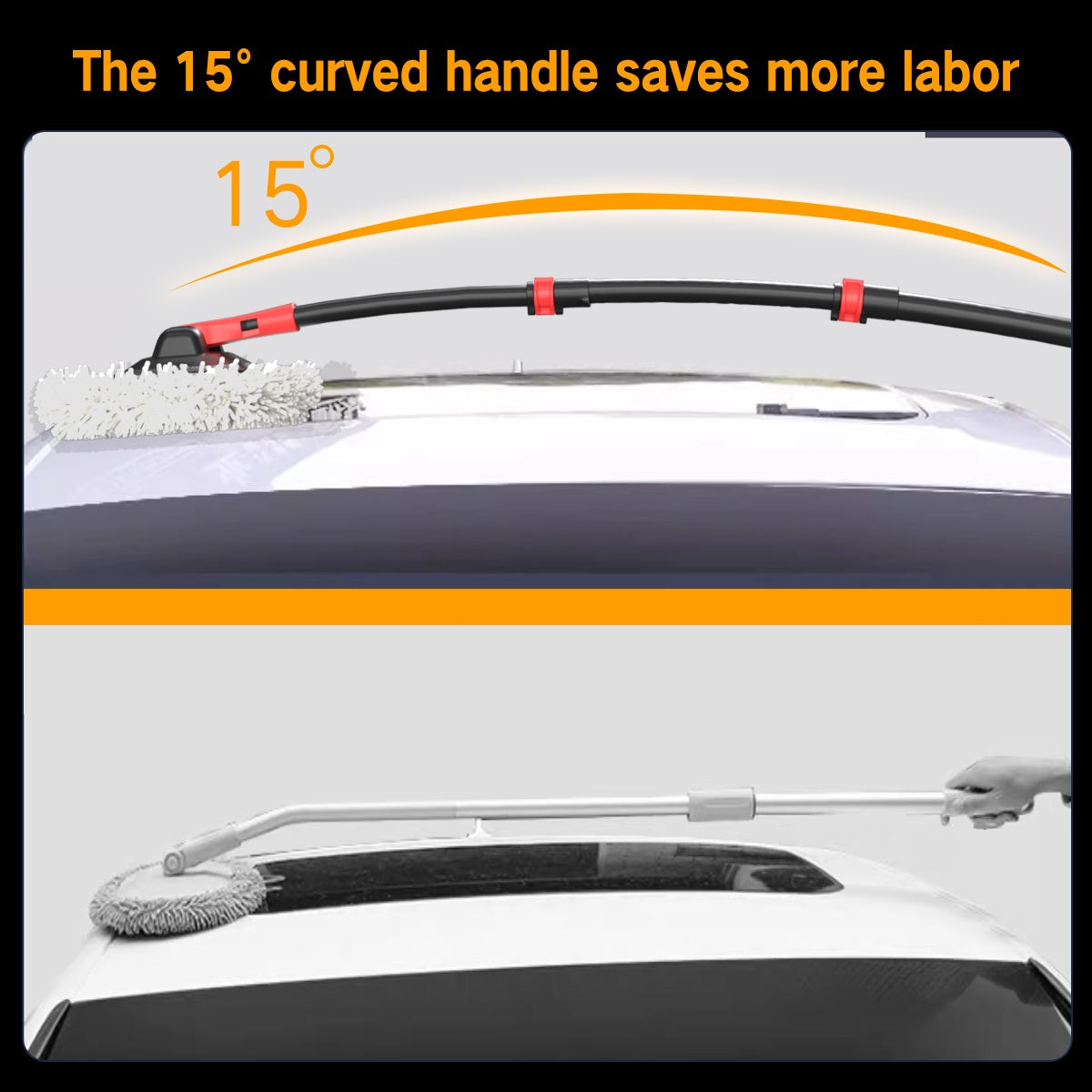 Portable 41" Automatic Water Car Wash Mop – Scratch-Free Soft Brush with 10m Hose, Ergonomic Cleaning Tool for Cars, SUVs & Home Use