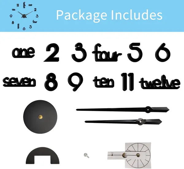 Art Deco Silent Wall Clock — Large Acrylic Decorative Design