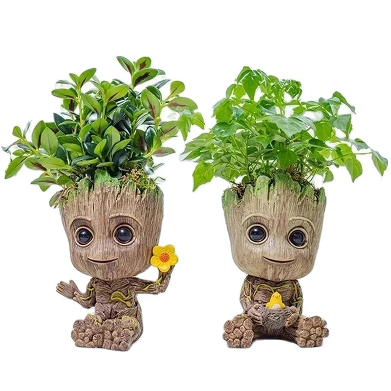 Mini Groot Figurine Home Decor Cartoon Tree Man Desk Ornament Creative Plant Holder Gift
