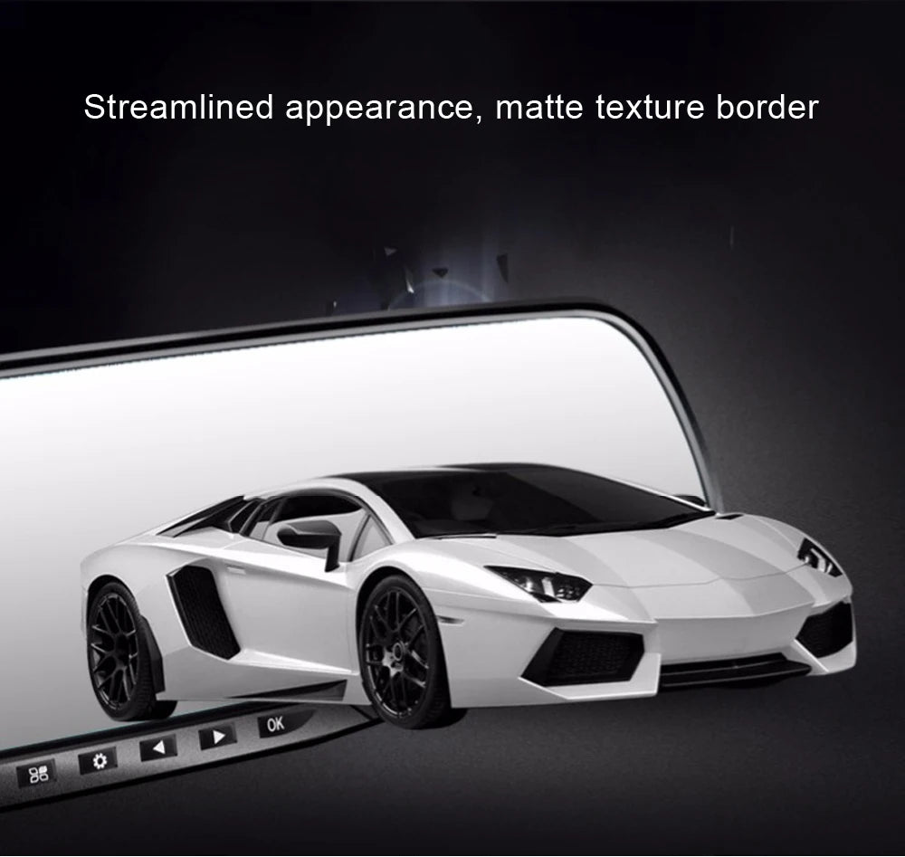 1080P Dual Lens Rearview Mirror Dash Cam 4.3 Inch Car DVR Video Recorder with Parking Monitor