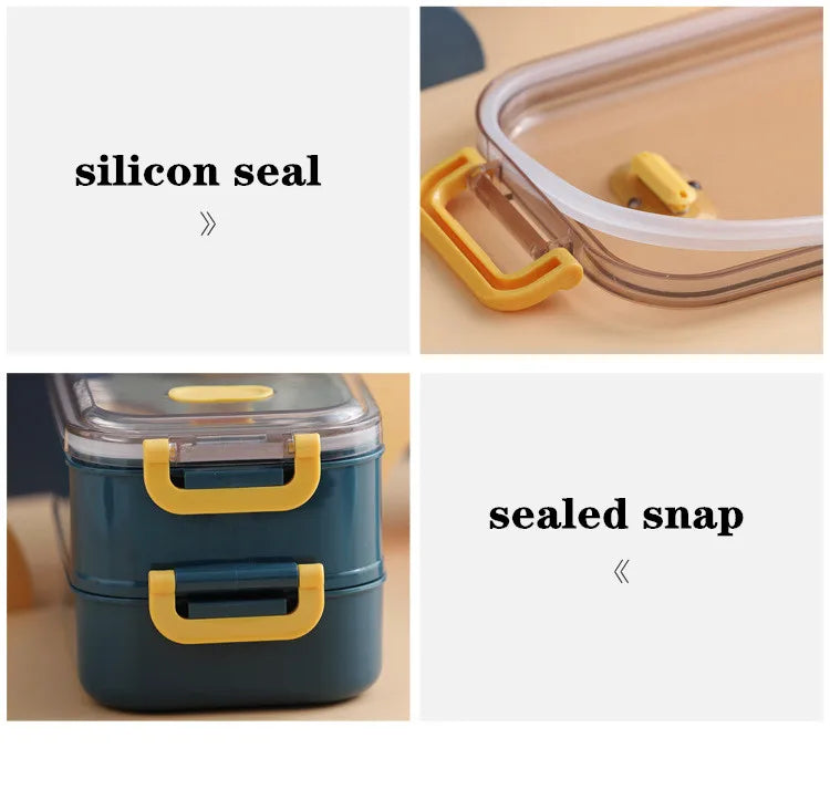 304 Stainless Steel Thermal Lunch Box Single Double Layer Bento Food Container Leakproof Office School Use