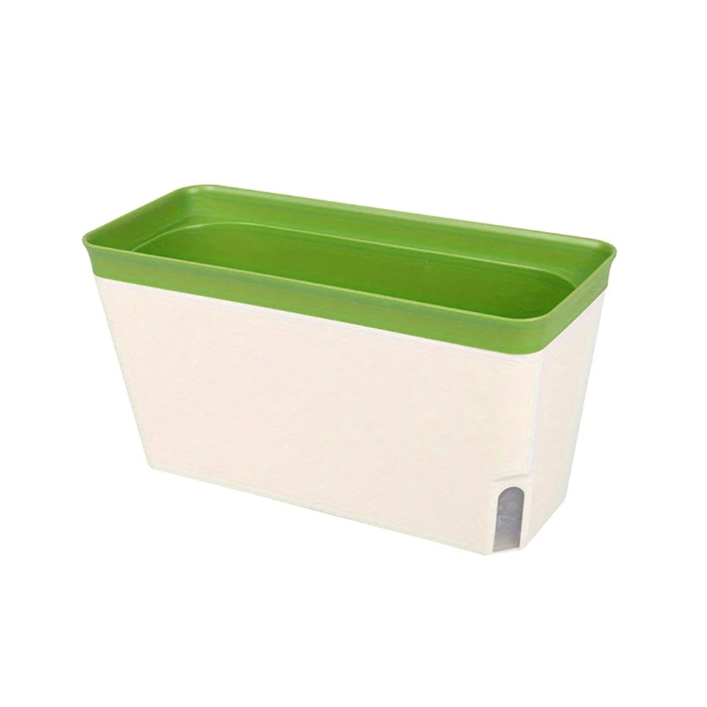 Self-Watering Windowsill Planter Kit – Modern Indoor Herb Garden with Water Level Indicator
