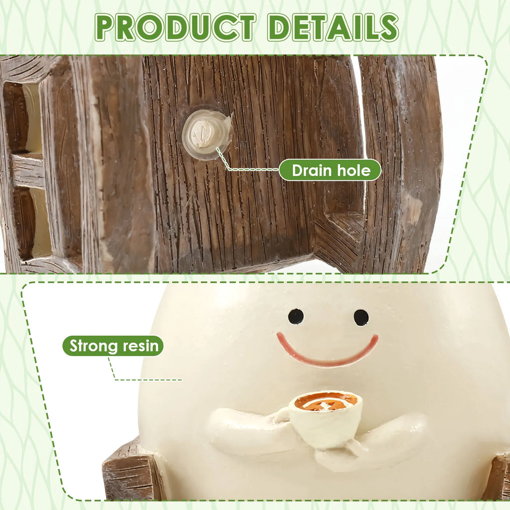 Smile Face Planter for Indoor Plant Rocking Chair Plant Pot with Drainage Hole Funny Small Pot for Indoor Outdoor Home Decor New