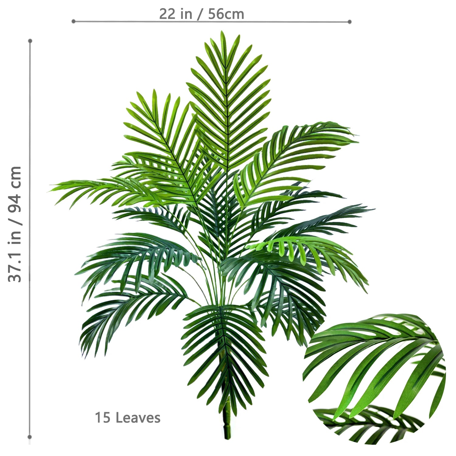 Artificial Palm Tree Decorative Leaves Tropical Fake Plant for Home and Garden Decoration