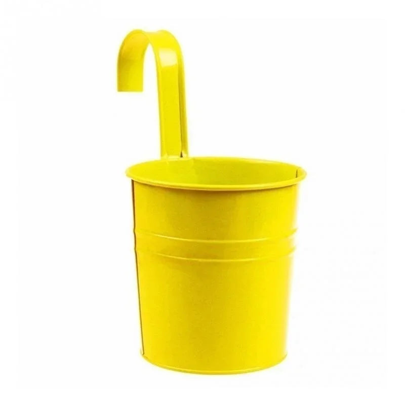 Hanging Metal Wall Flower Pot with Hook – Decorative Iron Balcony & Garden Planter