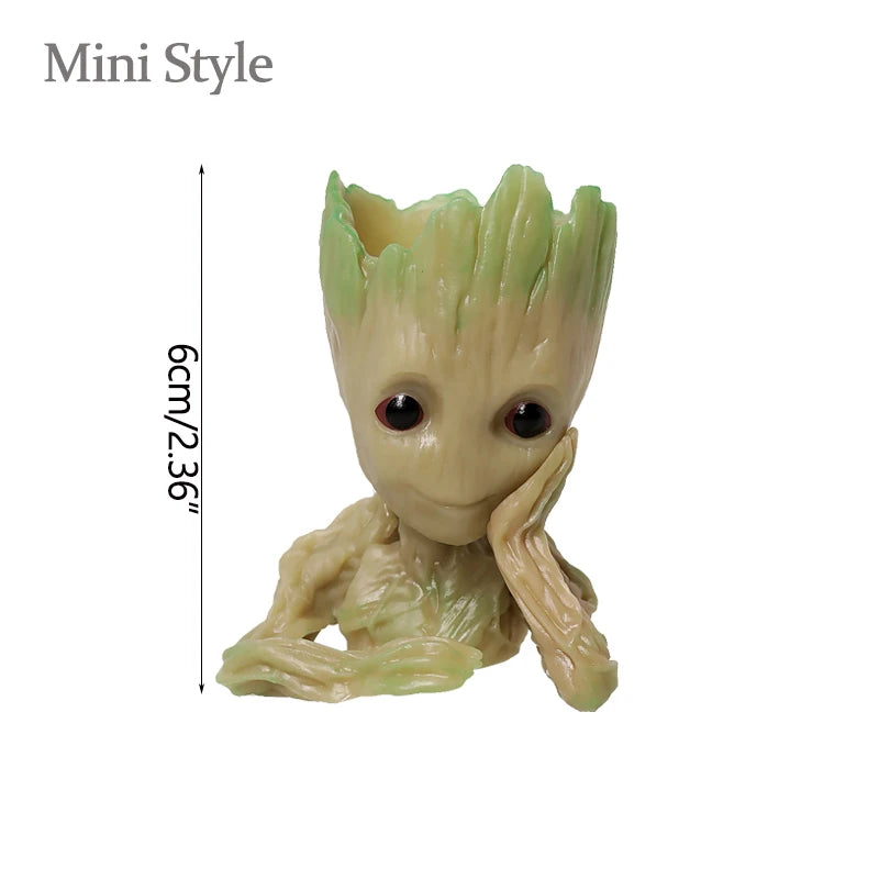 Mini Groot Figurine Home Decor Cartoon Tree Man Desk Ornament Creative Plant Holder Gift