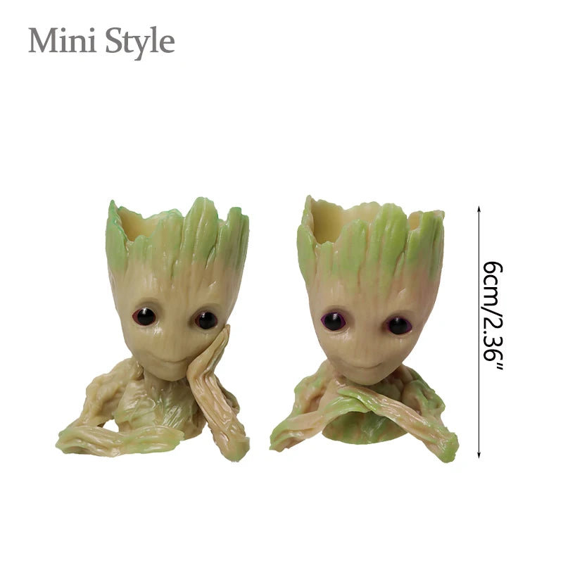 Mini Groot Figurine Home Decor Cartoon Tree Man Desk Ornament Creative Plant Holder Gift