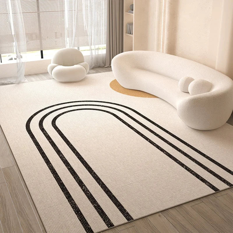 Cream Style Waterproof Living Room Carpet Anti Slip Bedroom Sofa Coffee Table Rug Modern Floor Mat