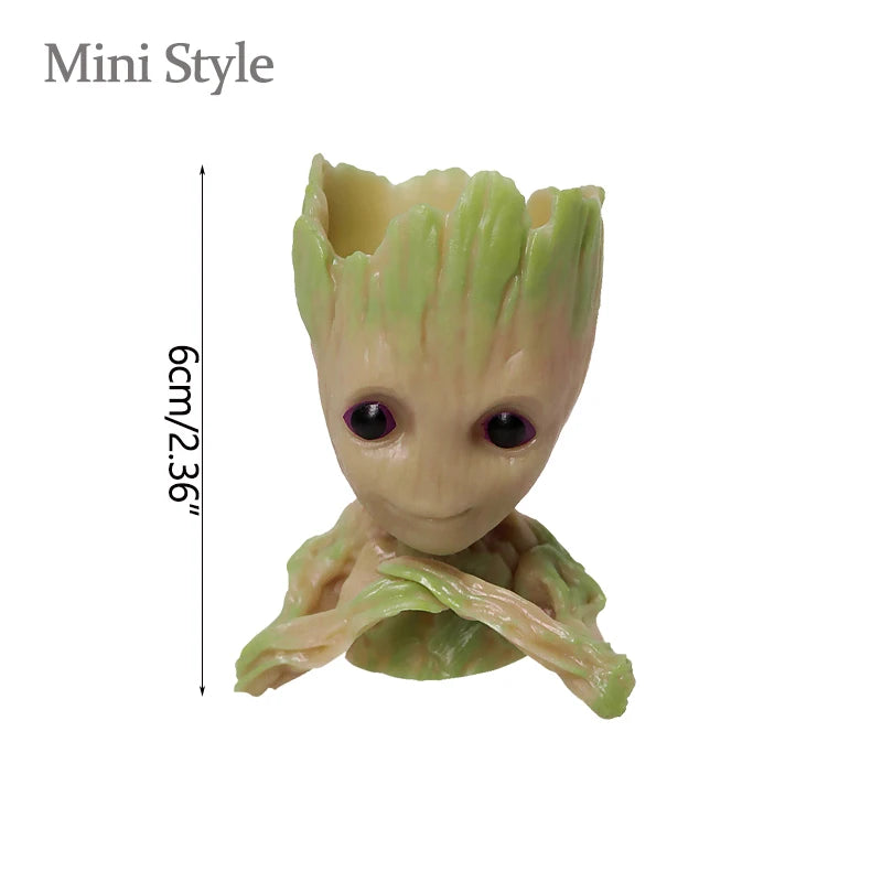 Mini Groot Figurine Home Decor Cartoon Tree Man Desk Ornament Creative Plant Holder Gift