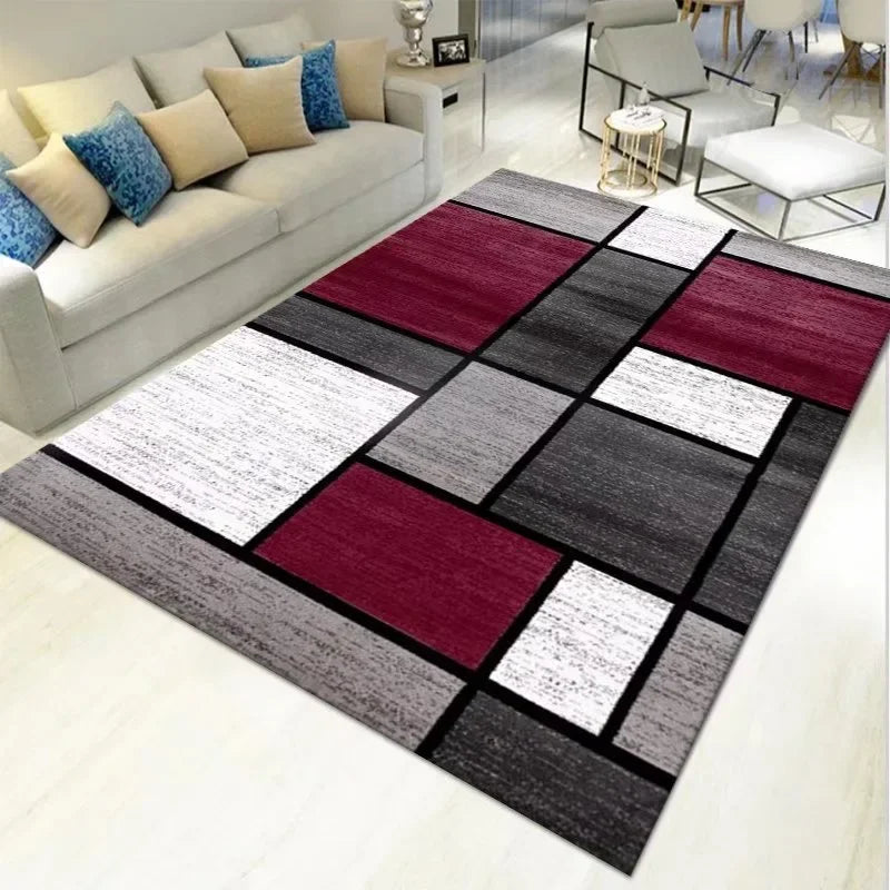 VIKAMA Bedroom Study Floor MAT Geometric Crystal Velvet Carpet Living Room Three-Dimensional Diamond Grid Paving Large Carpet