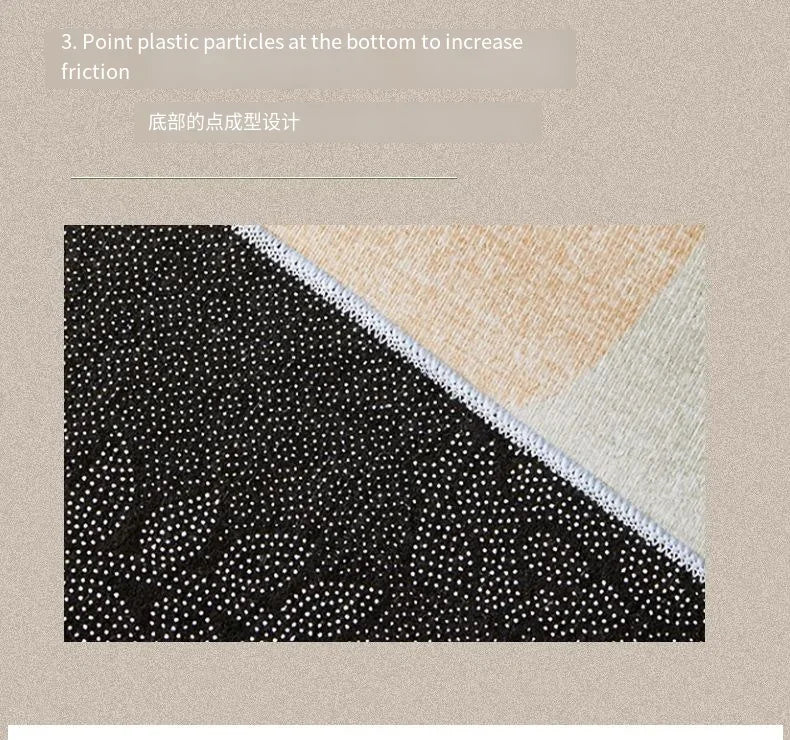 VIKAMA Bedroom Study Floor MAT Geometric Crystal Velvet Carpet Living Room Three-Dimensional Diamond Grid Paving Large Carpet