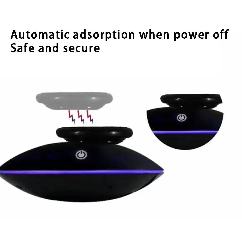 Magnetic Levitation Rotating Display Stand with LED Light Floating Base for Figures Jewelry Home Office Decor