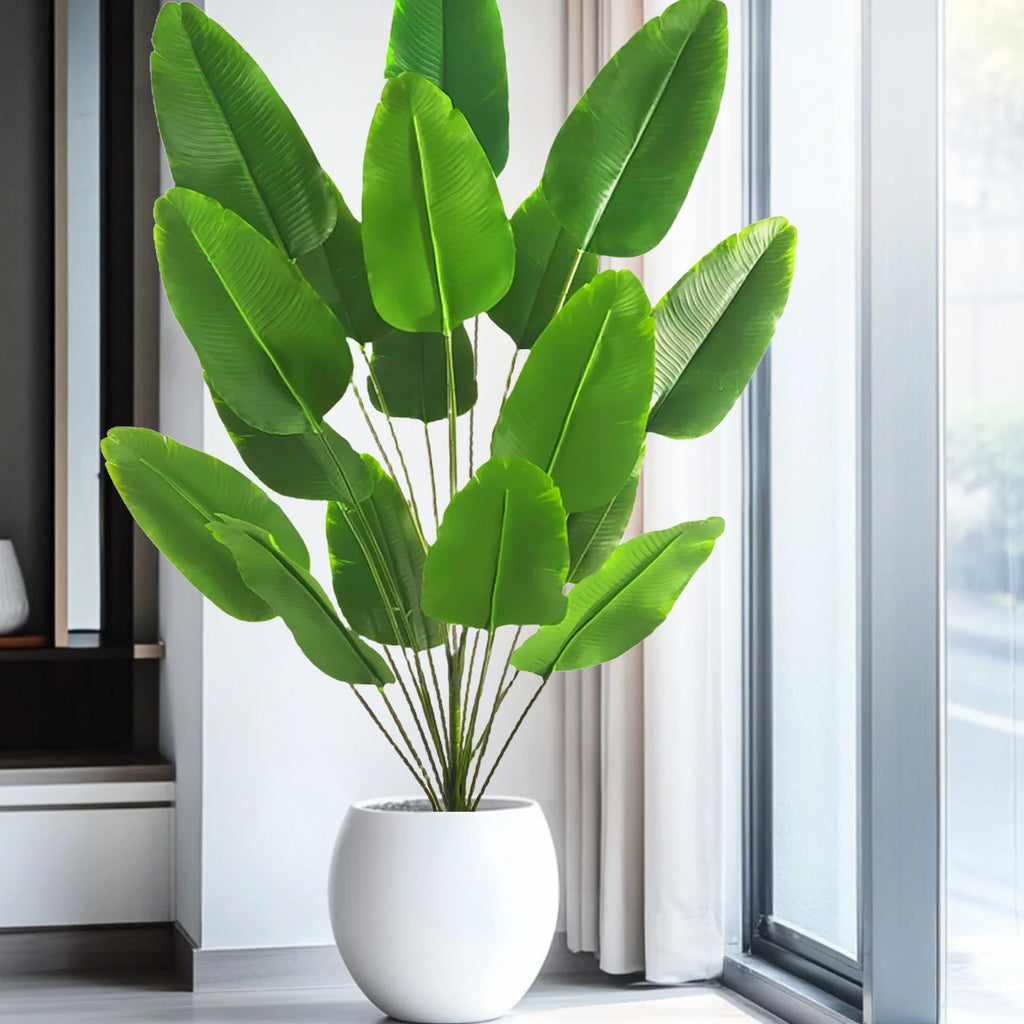 Large Artificial Tropical Palm Tree Banana Plant Real Touch Strelitzia Reginae Fake Plant for Home Garden Decor