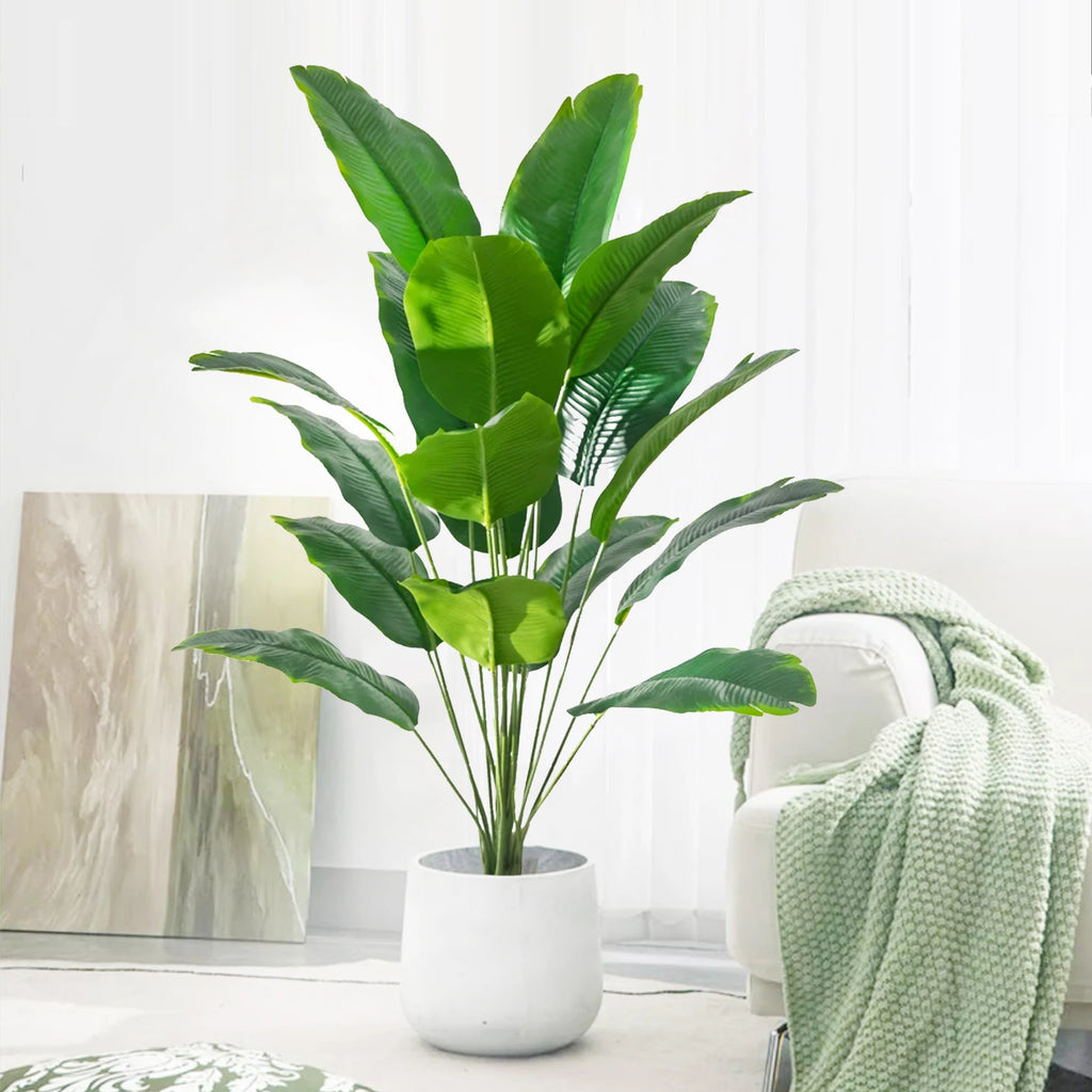 Large Artificial Tropical Palm Tree Banana Plant Real Touch Strelitzia Reginae Fake Plant for Home Garden Decor