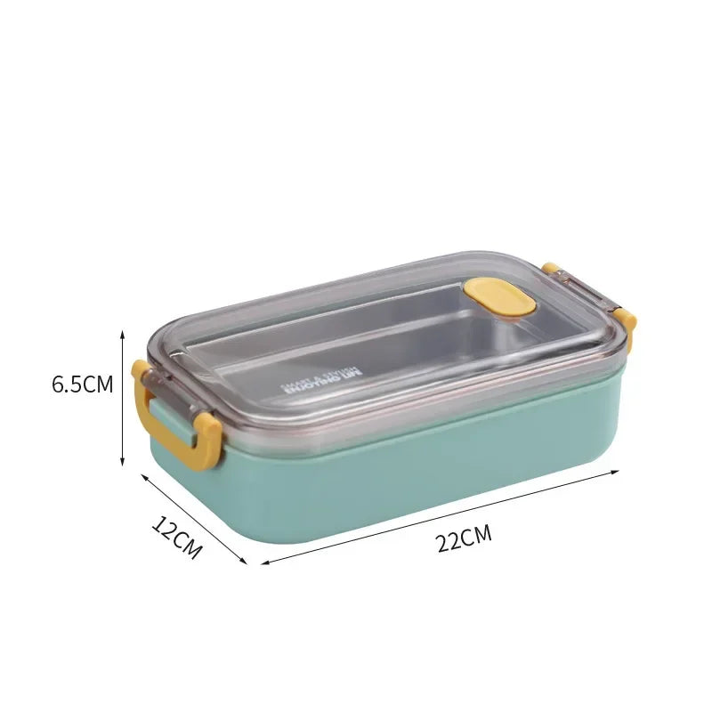 304 Stainless Steel Thermal Lunch Box Single Double Layer Bento Food Container Leakproof Office School Use