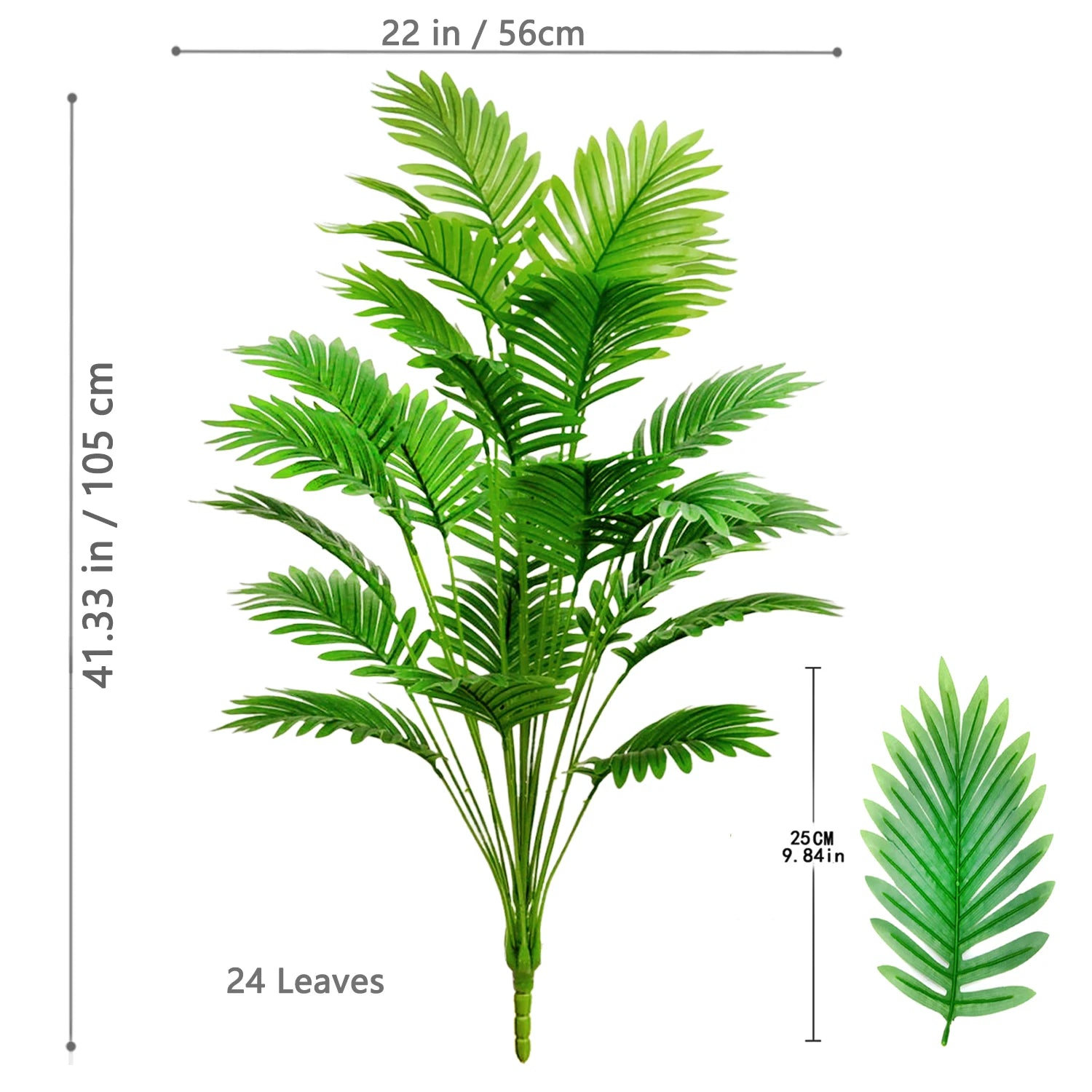 Artificial Palm Tree Decorative Leaves Tropical Fake Plant for Home and Garden Decoration