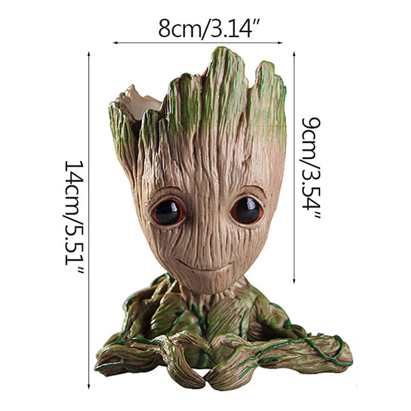 Mini Groot Figurine Home Decor Cartoon Tree Man Desk Ornament Creative Plant Holder Gift