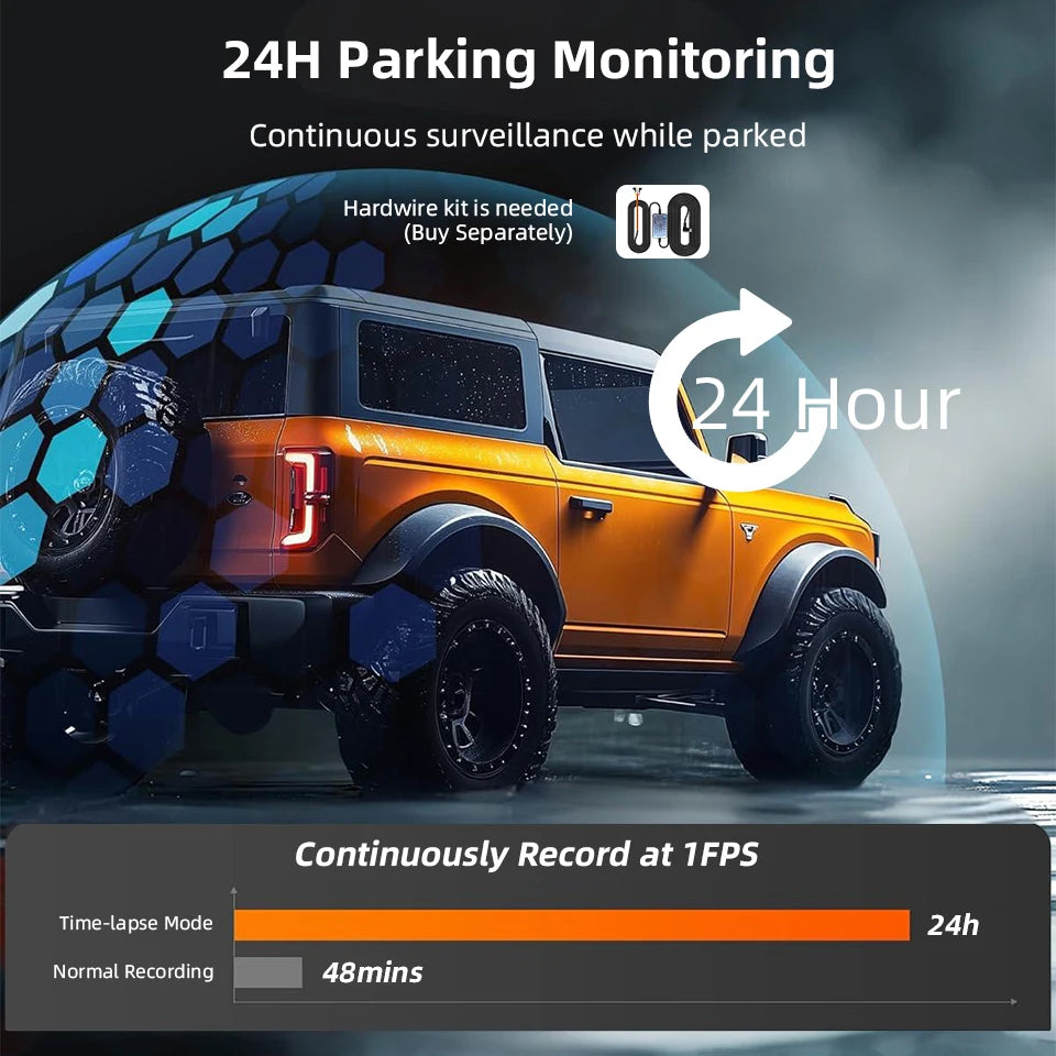 Acceo 4K Dashcam 9.66'' Touch Screen Car Mirror Video Recorder Support 2.5K Rear View Camera WIFI GPS ADAS Dash Camera Black Box