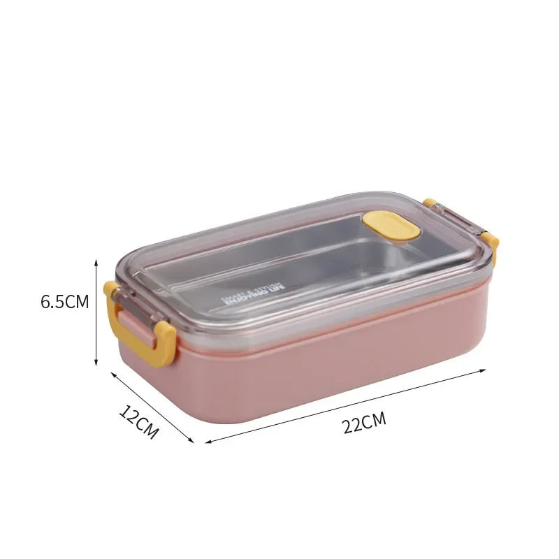 304 Stainless Steel Thermal Lunch Box Single Double Layer Bento Food Container Leakproof Office School Use