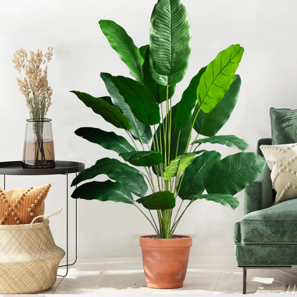 Large Artificial Tropical Palm Tree Banana Plant Real Touch Strelitzia Reginae Fake Plant for Home Garden Decor