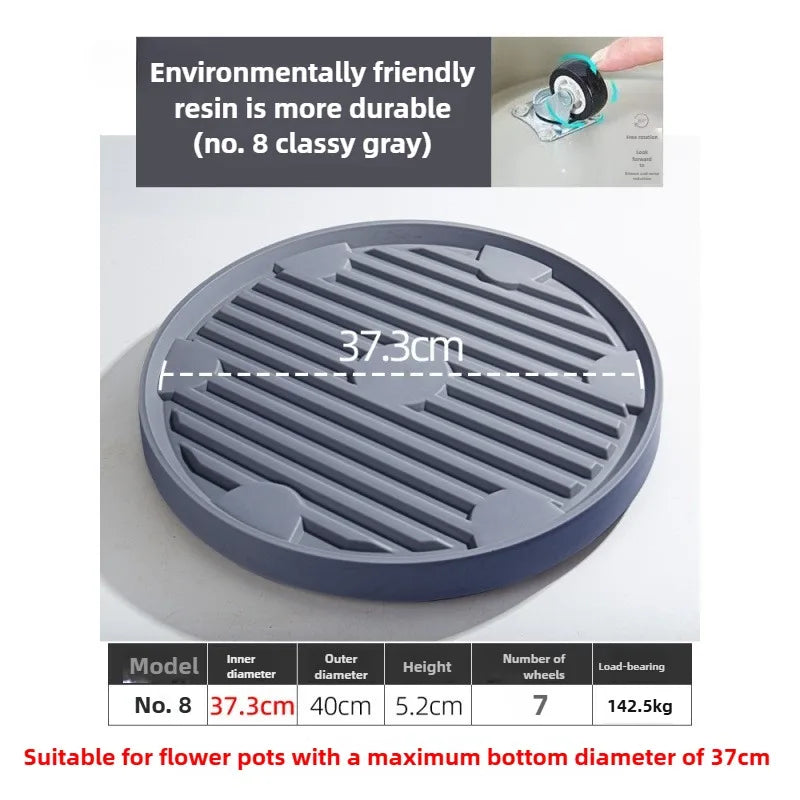 ABS Thicken Flowerpot Tray Bottom Pad Plastic Stable Universal Mobile Tray Universal Wheel Bottom Support Flowerpot Base Garden