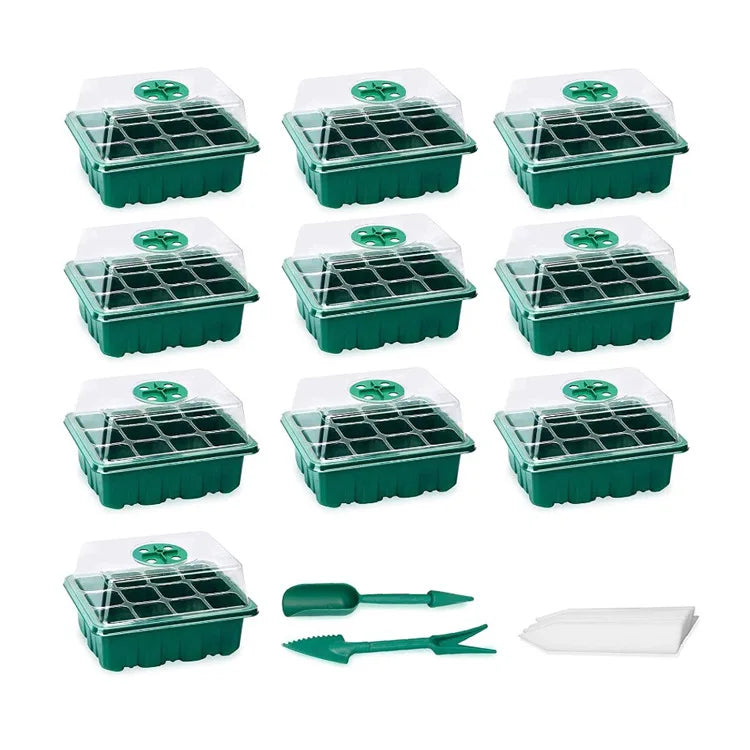 Seed Starter Tray Seedling Kit with Humidity Dome and Base Indoor Mini Greenhouse