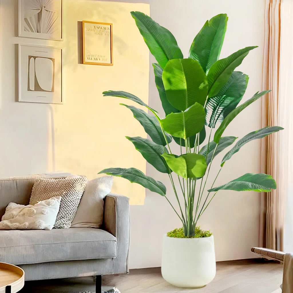 Large Artificial Tropical Palm Tree Banana Plant Real Touch Strelitzia Reginae Fake Plant for Home Garden Decor