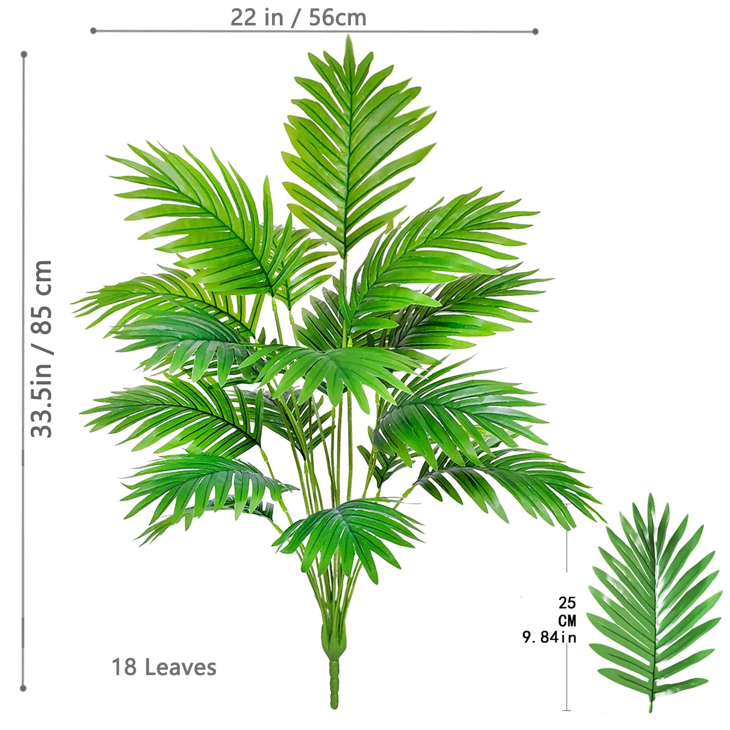 Artificial Palm Tree Decorative Leaves Tropical Fake Plant for Home and Garden Decoration