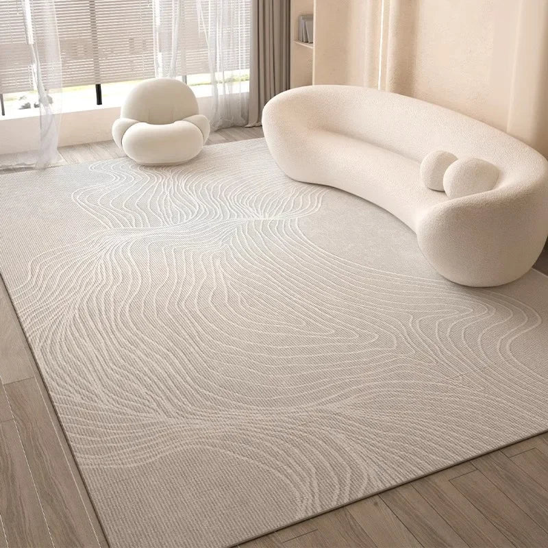 Cream Style Waterproof Living Room Carpet Anti Slip Bedroom Sofa Coffee Table Rug Modern Floor Mat