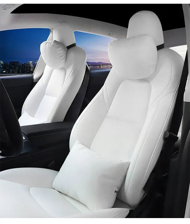 For Tesla Model 3 Y Car Neck Pillow Protective Lumbar Back Support Flocking High-Quality Headrest Lumbar Car Accessories