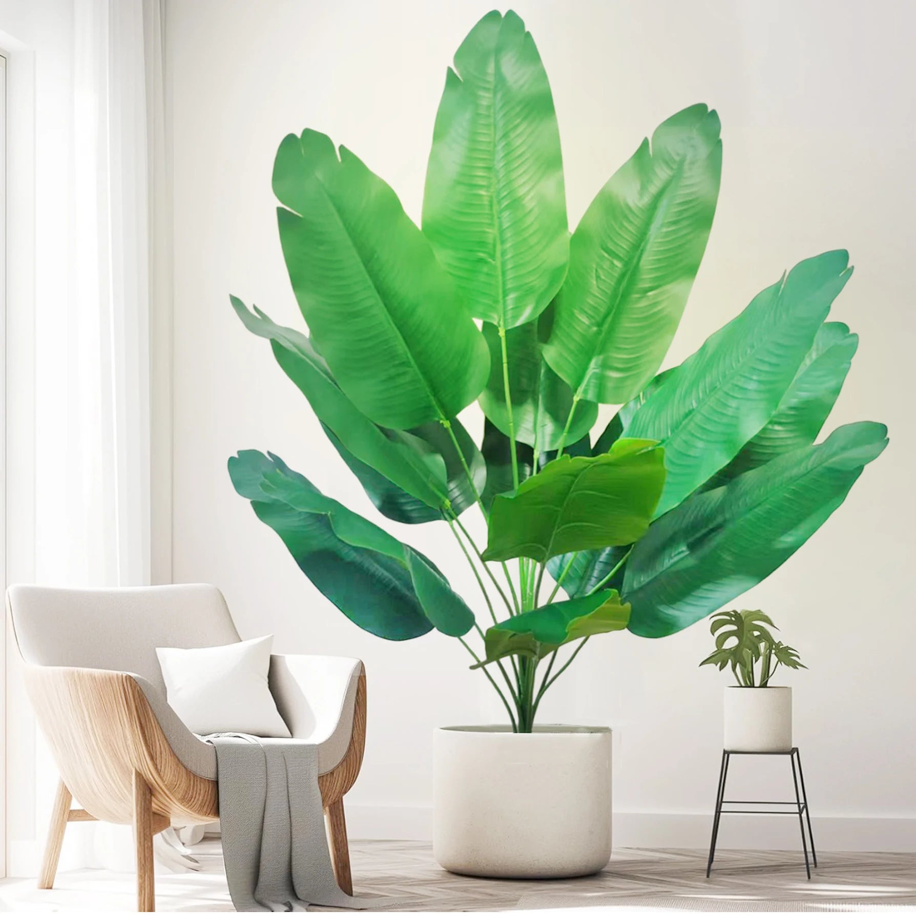 Large Artificial Tropical Palm Tree Banana Plant Real Touch Strelitzia Reginae Fake Plant for Home Garden Decor