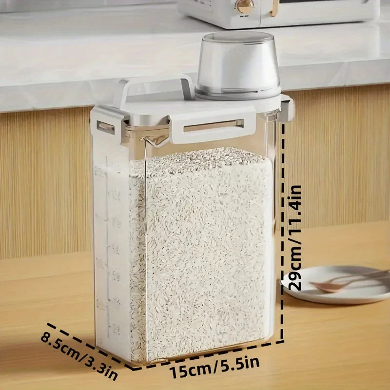 Airtight Rice Storage Container with Lid 2.5L Kitchen Food Storage Bin