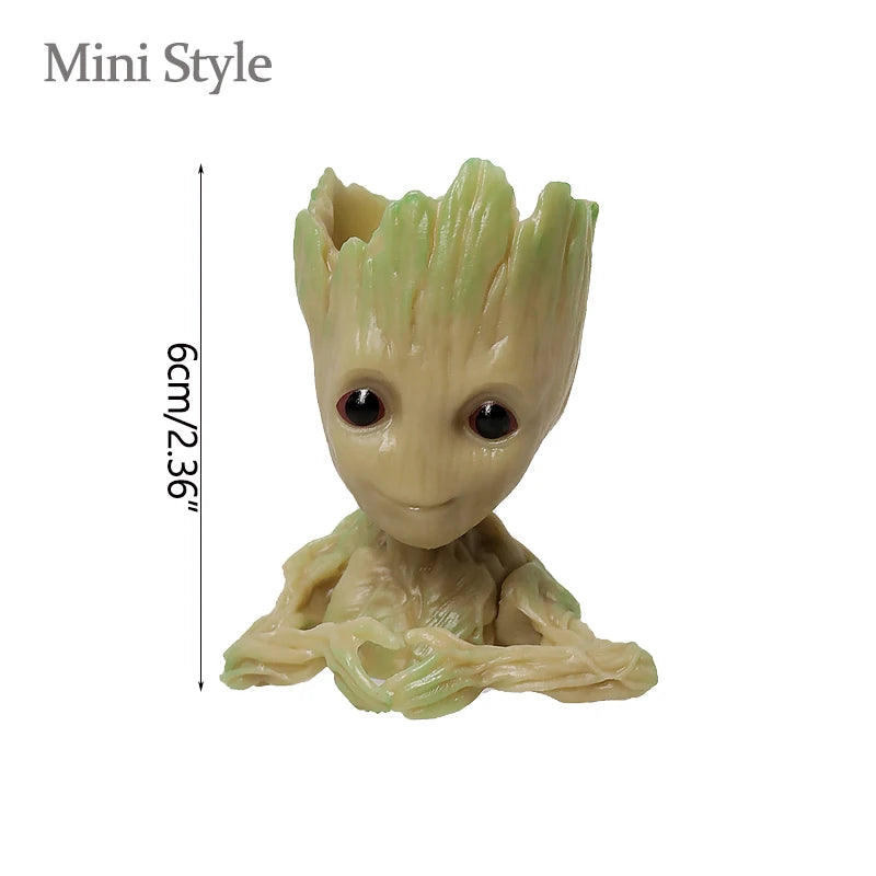 Mini Groot Figurine Home Decor Cartoon Tree Man Desk Ornament Creative Plant Holder Gift