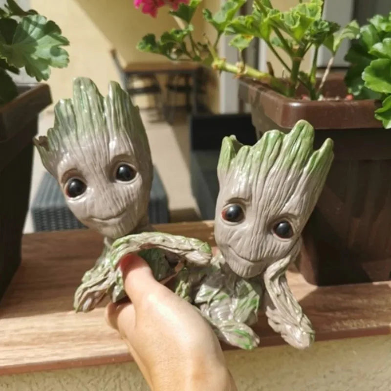 Mini Groot Figurine Home Decor Cartoon Tree Man Desk Ornament Creative Plant Holder Gift
