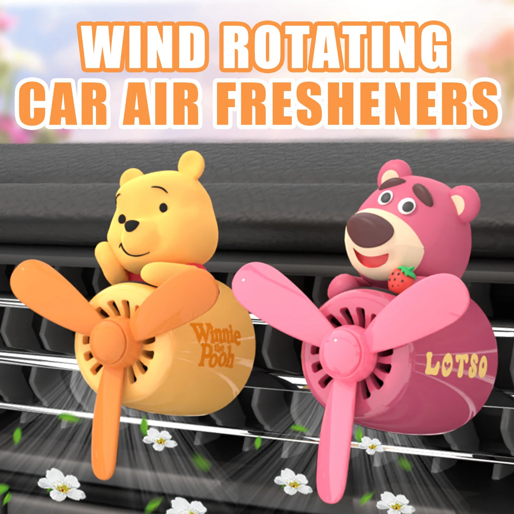 Winnie the Pooh Pilot Car Air Freshener Cute Cartoon Vent Clip Fragrance Diffuser Interior Decoration
