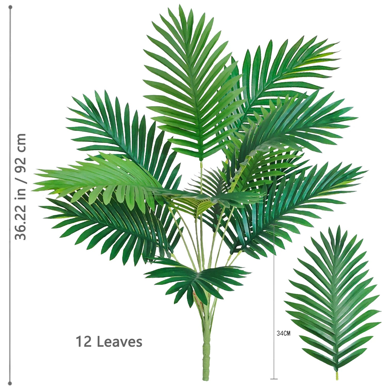 Artificial Palm Tree Decorative Leaves Tropical Fake Plant for Home and Garden Decoration