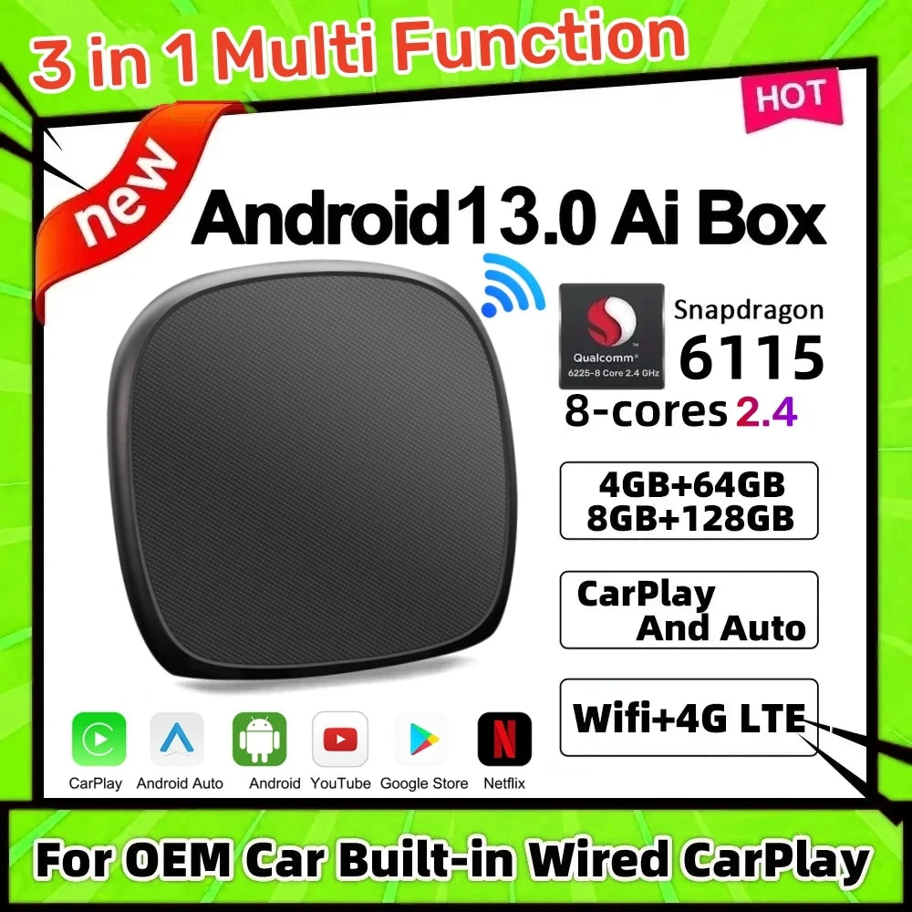 Premium 2-in-1 Wireless CarPlay & Android Auto Adapter – Plug & Play Smart USB Dongle for Seamless In-Car Connectivity
