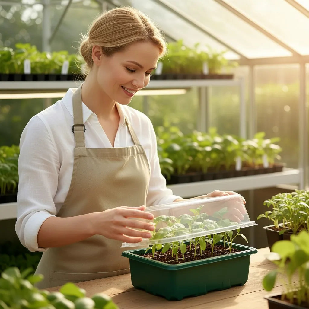 Seed Starter Tray Seedling Kit with Humidity Dome and Base Indoor Mini Greenhouse