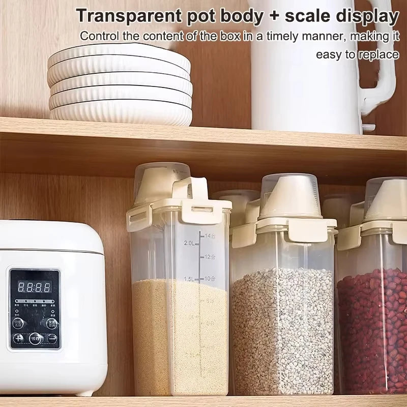 Airtight Rice Storage Container with Lid 2.5L Kitchen Food Storage Bin