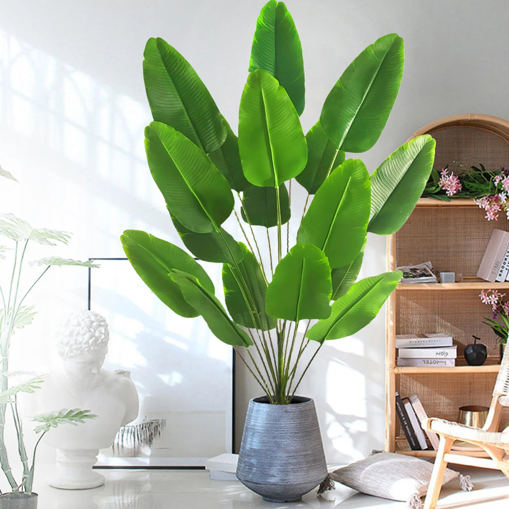 Large Artificial Tropical Palm Tree Banana Plant Real Touch Strelitzia Reginae Fake Plant for Home Garden Decor
