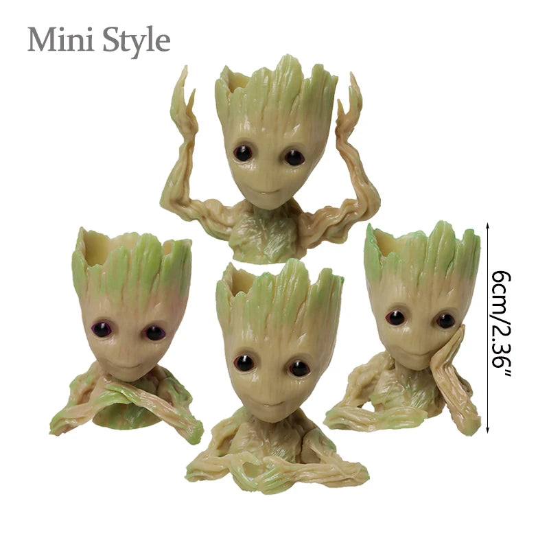 Mini Groot Figurine Home Decor Cartoon Tree Man Desk Ornament Creative Plant Holder Gift