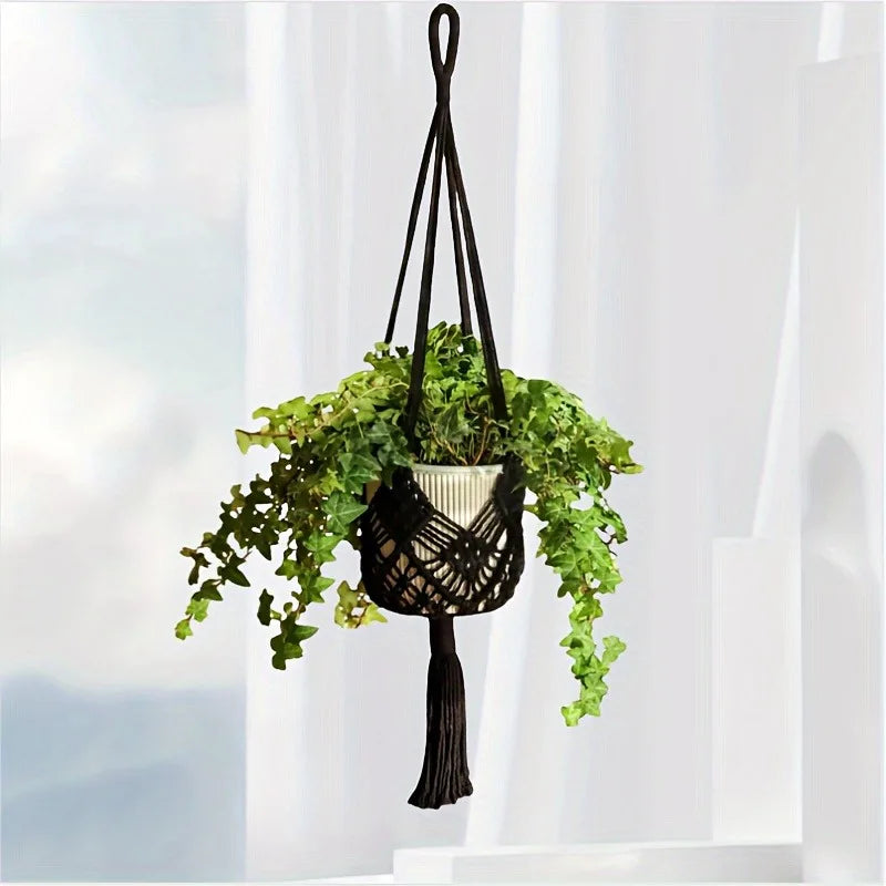 Boho Macrame Plant Hanger Cotton Rope Hanging Planter Basket for Indoor and Outdoor Plants