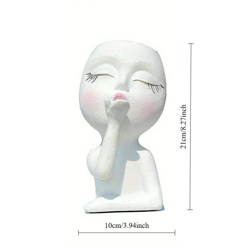 Creative Doll Resin Flower Pot Human Head Succulent Planter