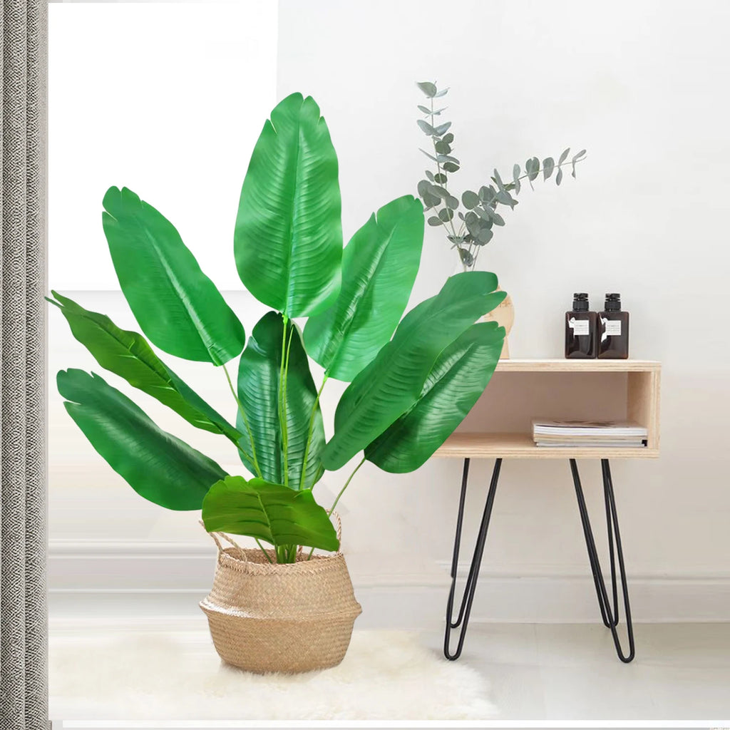 Large Artificial Tropical Palm Tree Banana Plant Real Touch Strelitzia Reginae Fake Plant for Home Garden Decor