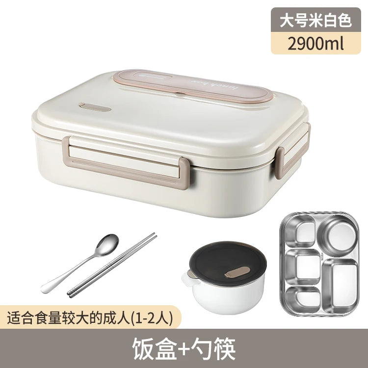 Stainless Steel Kids Lunch Box Compartment Bento Container Insulated Food Storage with Bag for School