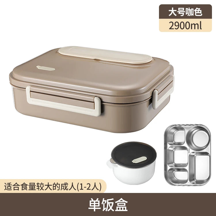 Stainless Steel Kids Lunch Box Compartment Bento Container Insulated Food Storage with Bag for School