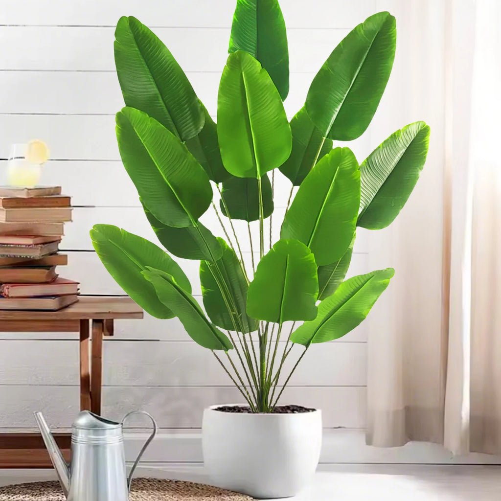 Large Artificial Tropical Palm Tree Banana Plant Real Touch Strelitzia Reginae Fake Plant for Home Garden Decor