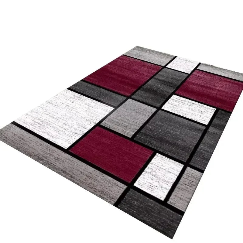 VIKAMA Bedroom Study Floor MAT Geometric Crystal Velvet Carpet Living Room Three-Dimensional Diamond Grid Paving Large Carpet